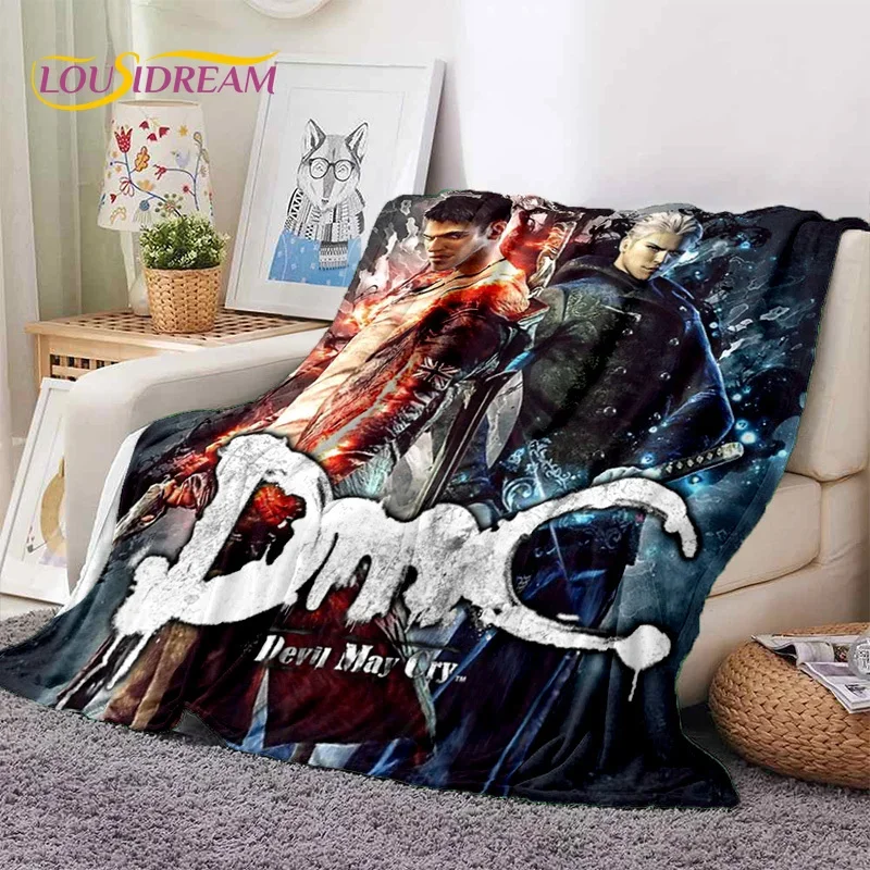 

3D D-Devil May Cry DMC Game cartoon Soft Flannel Blanket for Beds Bedroom Sofa Picnic,Throw Blanket for Outdoor Leisure Nap Gift