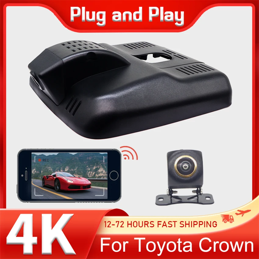 

New! Easy to install Car DVR wifi Video Recorder 4K Dash Cam Camera For Toyota Crown (16th Gen) 2023 2024 2025 Dashcam