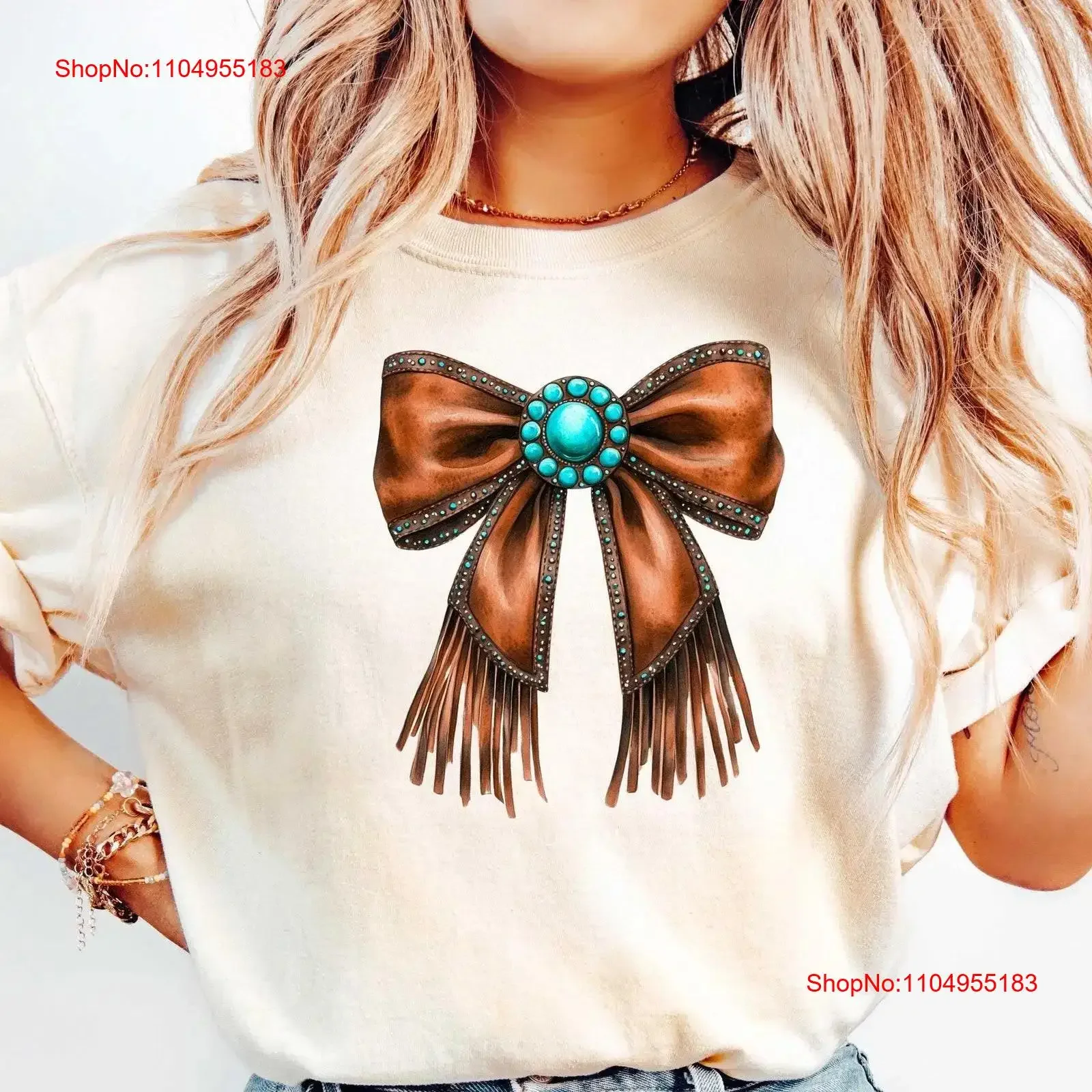 Coquette الغربية العصرية الراحة تي شيرت البلد راعية البقر البقرة المرأة خمر غسلها تنفس لينة الأزياء امتدت #1