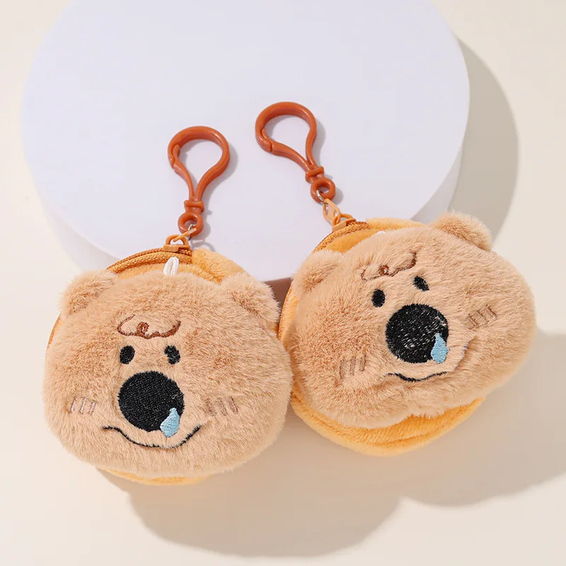 Funny Children Plush Bear Cartoon Cute Coin Purse Couple Plush Doll Soft Lovely Cosmetic Storage Bag Headphone Bag Birthday Gift