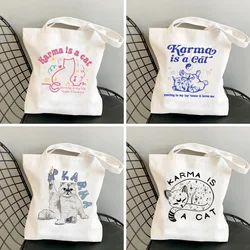 Taylor Music Karma è una borsa per la spesa per gatti borsa in tela riutilizzabile di grande capacità borsa A tracolla per negozio di animali regalo