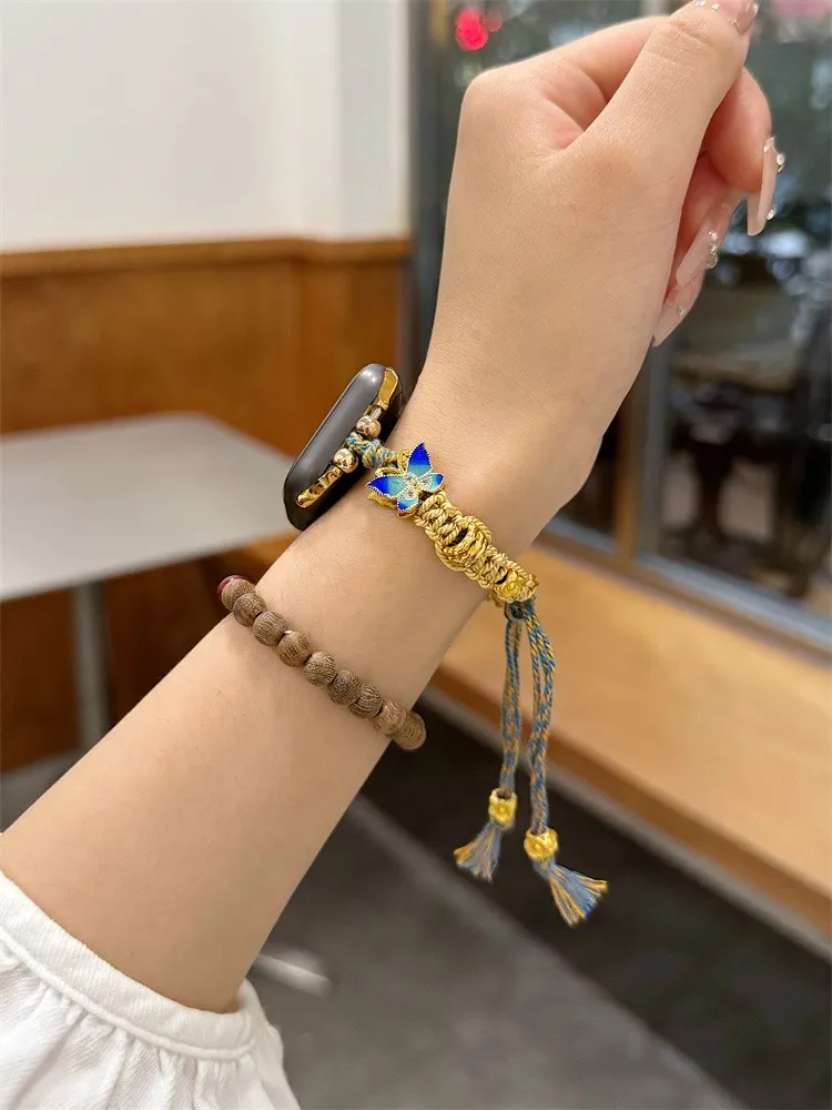 

Weaving rope butterfly compatible iWatch strap 38mm 40mm 41mm 42mm 44mm 45mm 49mm fashionable strap