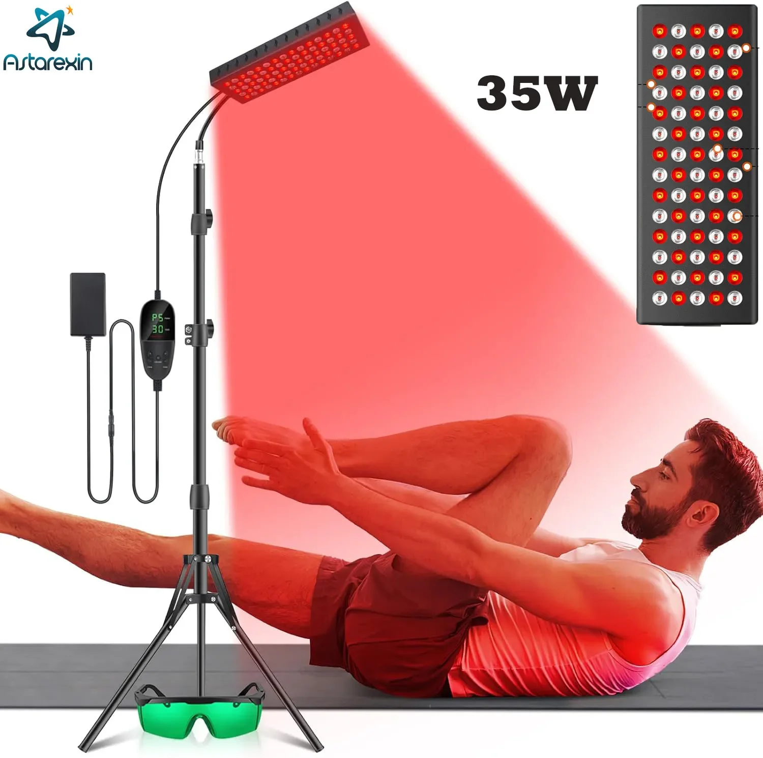 Red Light Therapy Lamp For Full Body Face with Timer &Stand Infrared Light Therapy Device Reduce Stress Muscle Relax Skin Care