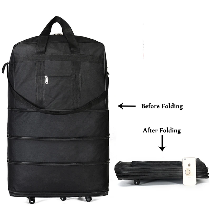 Waterproof Portable Travel Rolling Suitcase Air Carrier Bag Unisex Expandable Folding Oxford Suitcase Bags with Wheels