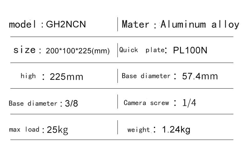 Benro GH2NCN Gimbal Head for Tripod & Monopod Camera Mount 25kg Load Arca Swiss