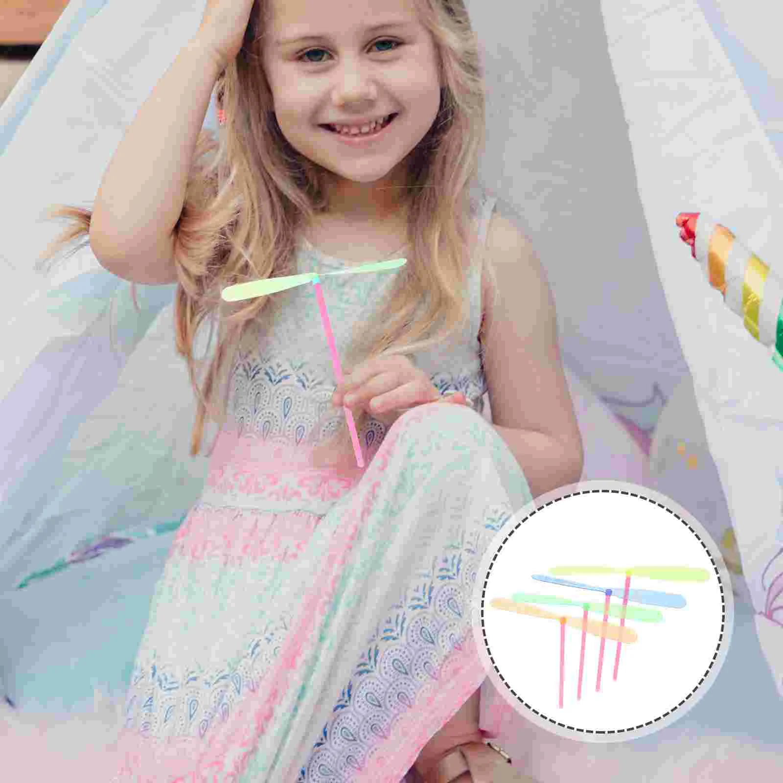 

40 Pcs Push Bamboo Dragonfly Toddler Outdoor Toys Colorful Plastic Flying