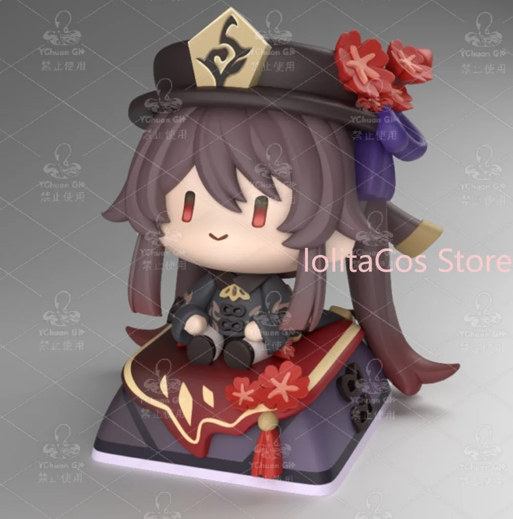 Genshin Impact Hu Tao Tartaglia Venti Nahida Kawaii Keycap Anime Fan Collection Figure Keyboard Decor Birthday Gift Xmas Cosplay