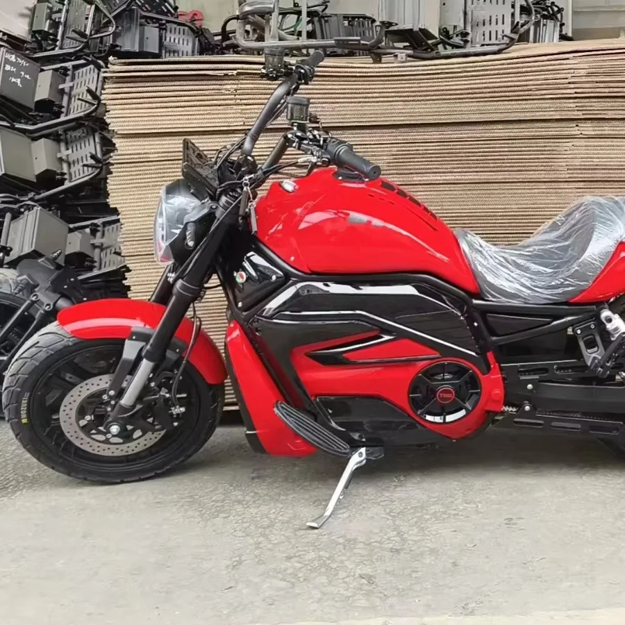 2026 Latest Adult Two Wheel Electric Motorcycle Bicycle 8000W Mid Belt Motor Fast Charging Wide Tire