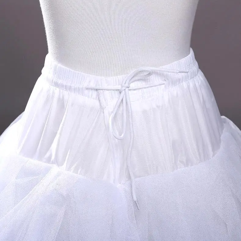 4 warstwy suknia halki damskie białe bez rękawów podkoszulek suknia ślubna halka Slip krynoliny akcesoria ślubne dla nowożeńców