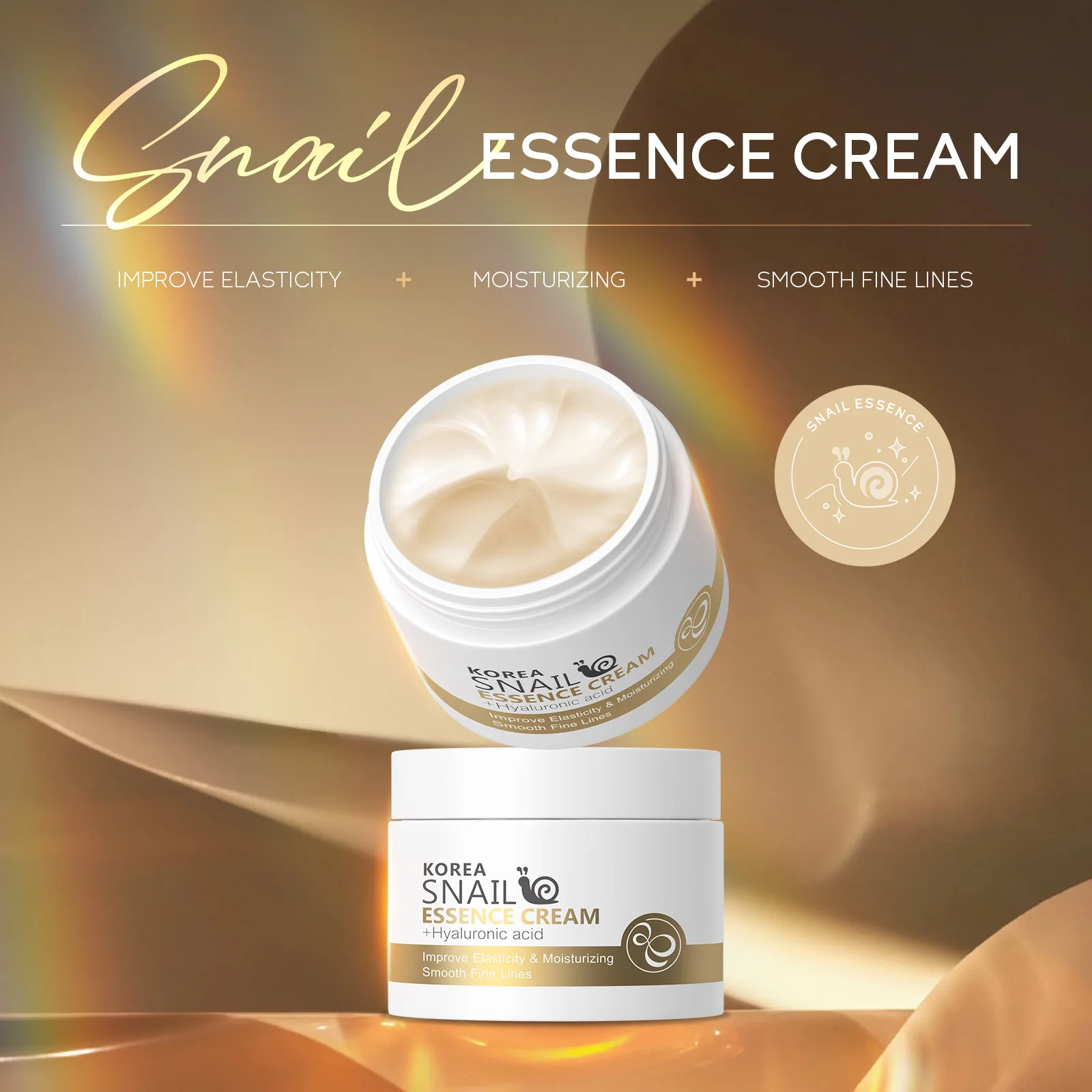 

Snail Face Cream Hyaluronic Acid Moisturizer Cream Collagen Nourishing Serum Brightening Cream for Face Lock Water