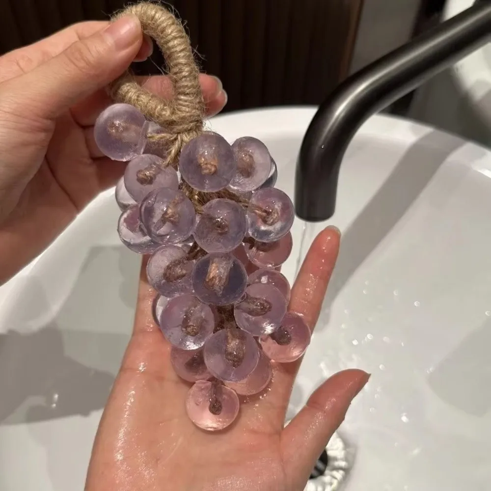 

New Handmade Grape Soap on a Rope Clear Whole Bunch Grape Soap DIY Grape Cluster Bar Crystal