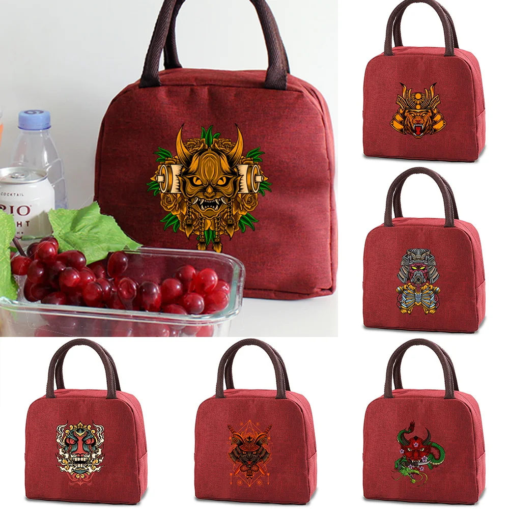 Canvas Lunch Bag Insulated Cooler Dinner Handbags Thermal Food Picnic Lunch Bag for Women Camping Travel Food Drinks Cooler Bag