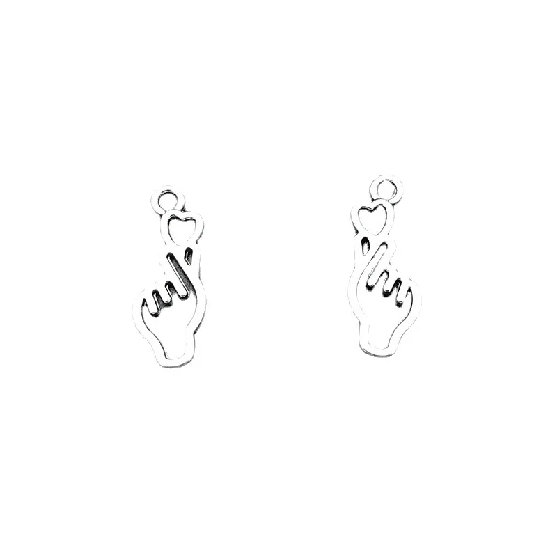 Finger Heart Diy Jewelry Charms Beads Borahae I Purple You Necklace Decorative Pendant Gesture Hanging Ornament Love Kpop Hallyu image 5
