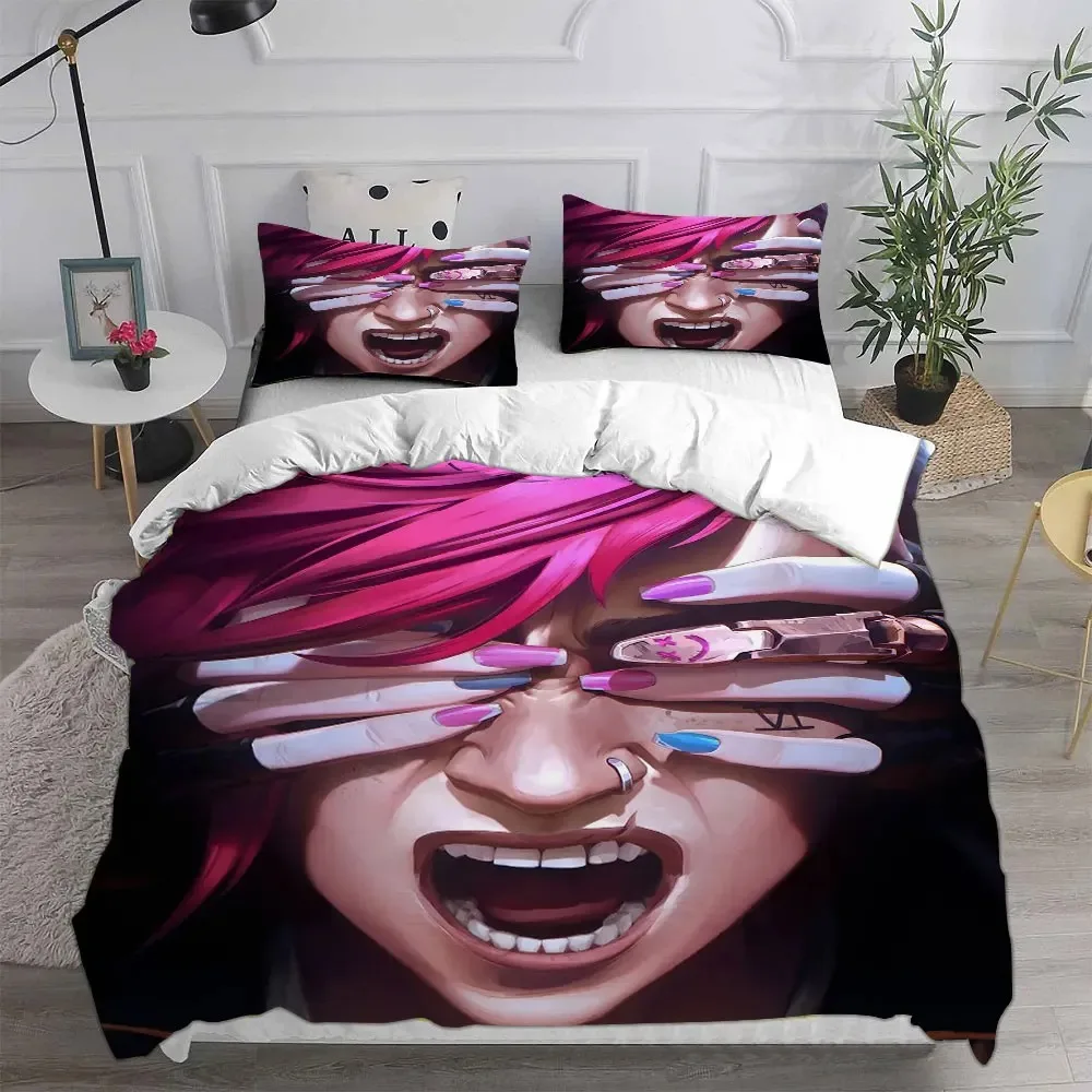 2024 Arcane Season 3 Bedding Sets Bed Cover Comforter Duvet Cover Pillow Case 2-3 Pieces Sets Boys Adult Bedroom Decor