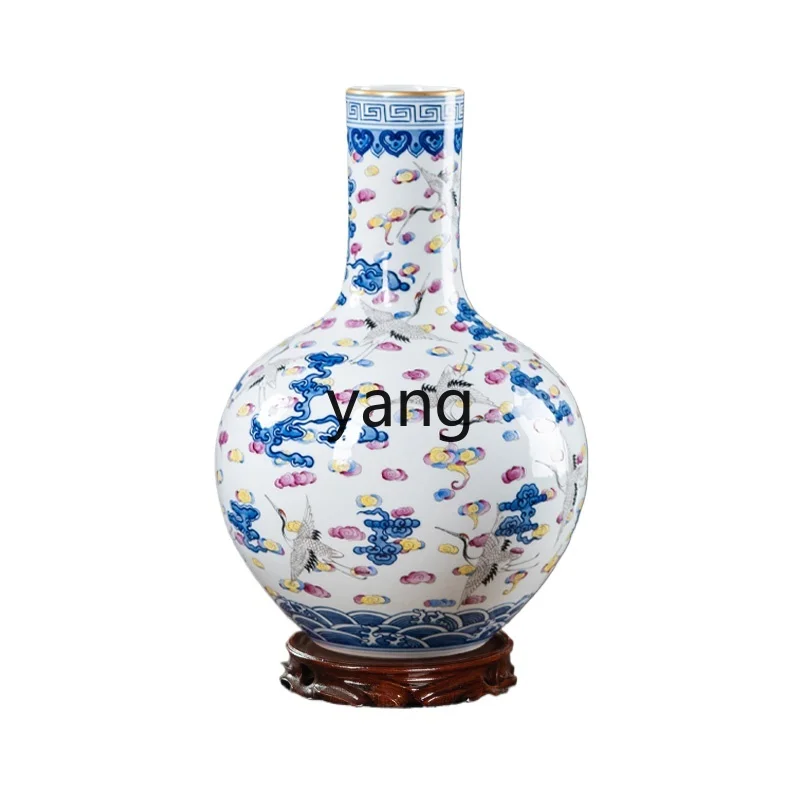 XYY Jingdezhen ceramic vase hand-painted celestial ball bottle new Chinese living room decoration ornament