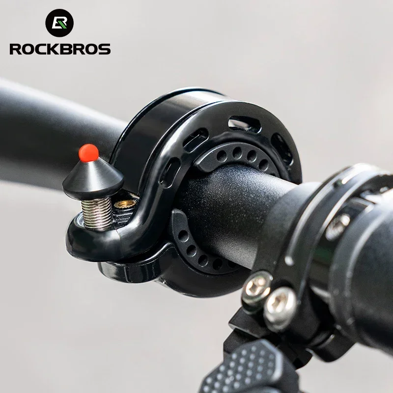 ROCKBROS Bike Bell MTB Loud Sound Cycling Horn Bicycle Handlebar Bell Q-Shape Hidden Bell Safety Anti-Slip Bike Bell Accessories