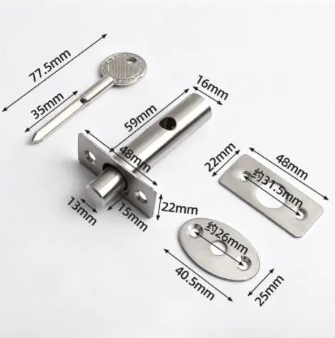 Fireproof Stainless Steel Invisible Door Lock for Pipe Well For access Doors Electrical Room Doors and Utility Enclosure Doors