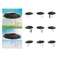 Three Folding Umbrella Strong 8 Ribs Versatile Large Windproof Travel Sunshade Umbrella for Camping Trips Beach Hiking Outdoor