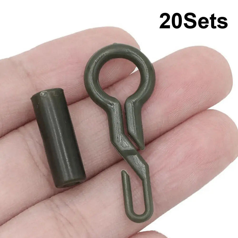 20Sets Back Lead Clips Sleeve Locking Tube Carp Fishing Convert Tube Connector Carp PE Rubber Fishing Tackle Accessories