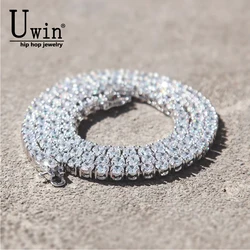 Uwin Mens Zircon 1 Row CZ Tennis Chain 3mm 4mm 5mm 8mm Iced Out Necklace Copper Hip Hop Jewelry Wholesale Dropshipping Gift 