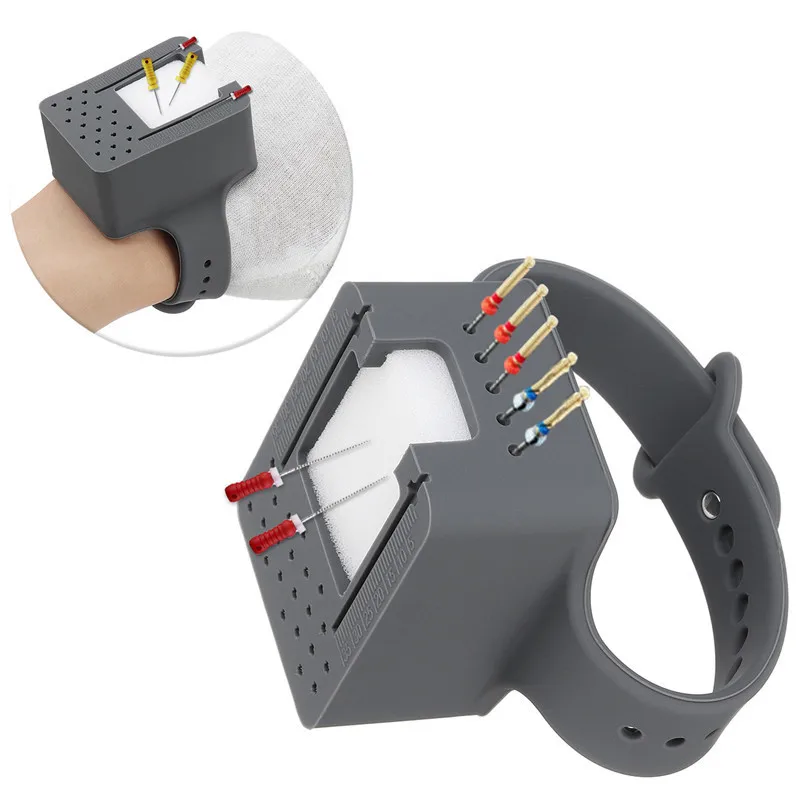 1 Set Dentistry Wrist Watch with 11 Sponge Blocks Endo Measuring Block Endodontic Files Drill Stand Holder Ruler Dental Lab Tool view 2