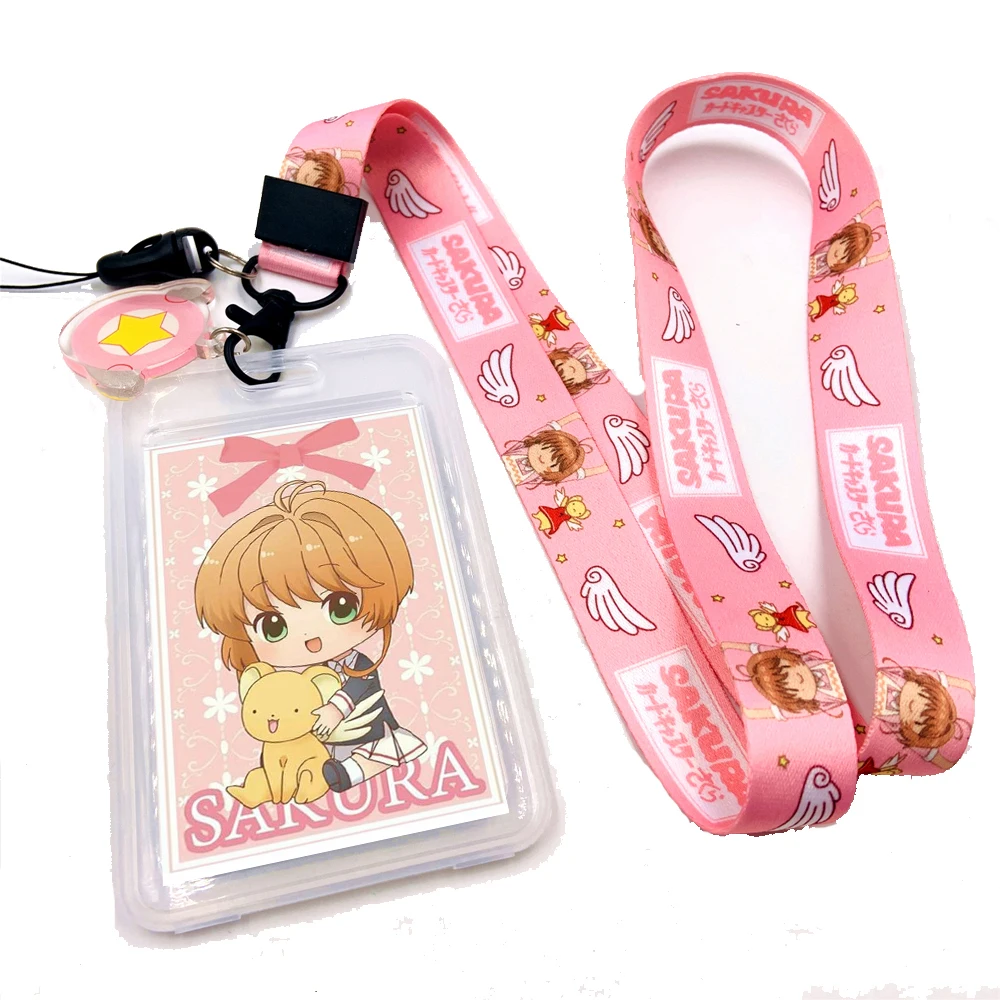 Anime Cardcaptor Sakura Neck Strap Lanyards Keychain Badge Holder ID Credit Card Pass Hang Rope Lanyard for Keys Accessories