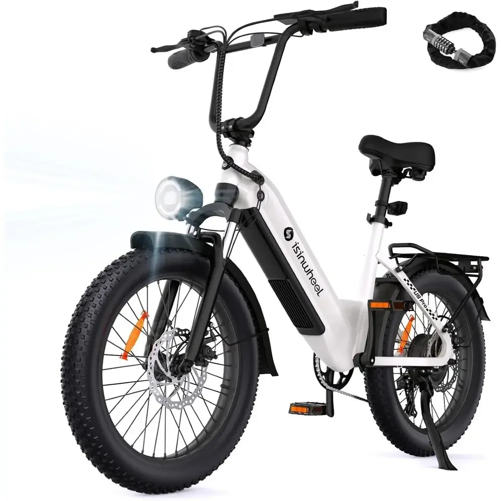 

1500W Peak Motor Electric Bike, Up to 28MPH, 75-105 Miles Range, 48V 18AH Battery, 7-Speed Gearing