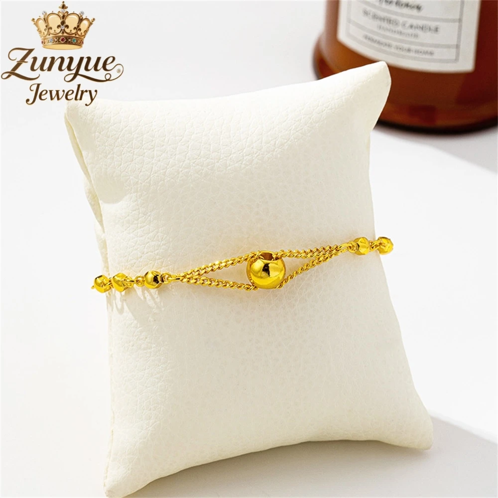 

Sand Gold Hollowed-Out Smooth Round Bead Bracelet Luxury Quality Jewelry Best Selling Fashion Jewelry Exquisite Charms Popular