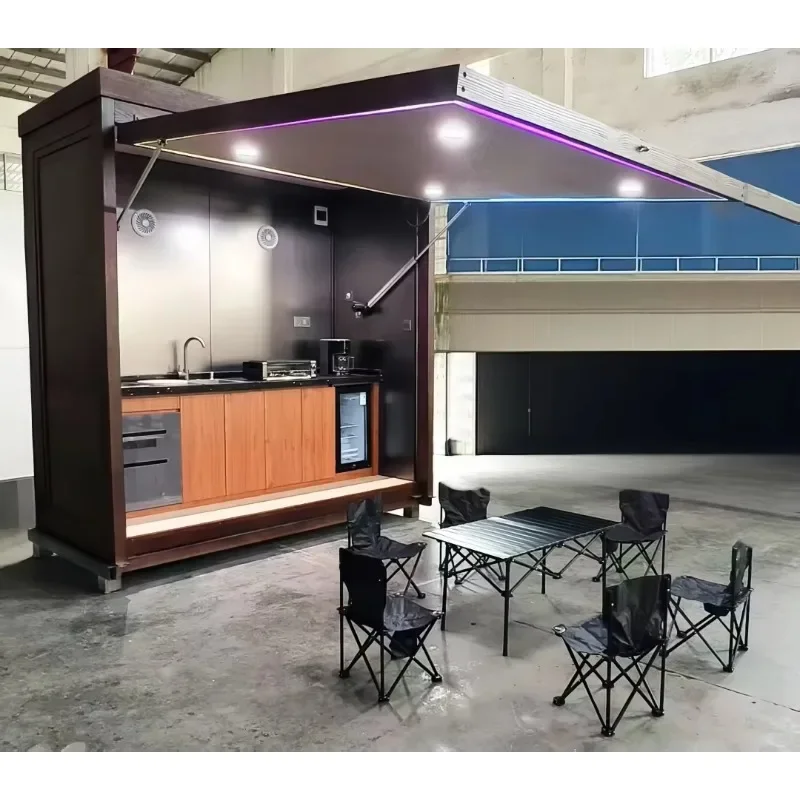Outdoor Cooking Motorised Premium Style Outdoor Kitchen Easy Install Combined Sink and Fridge for Backyard Gatherings Customized