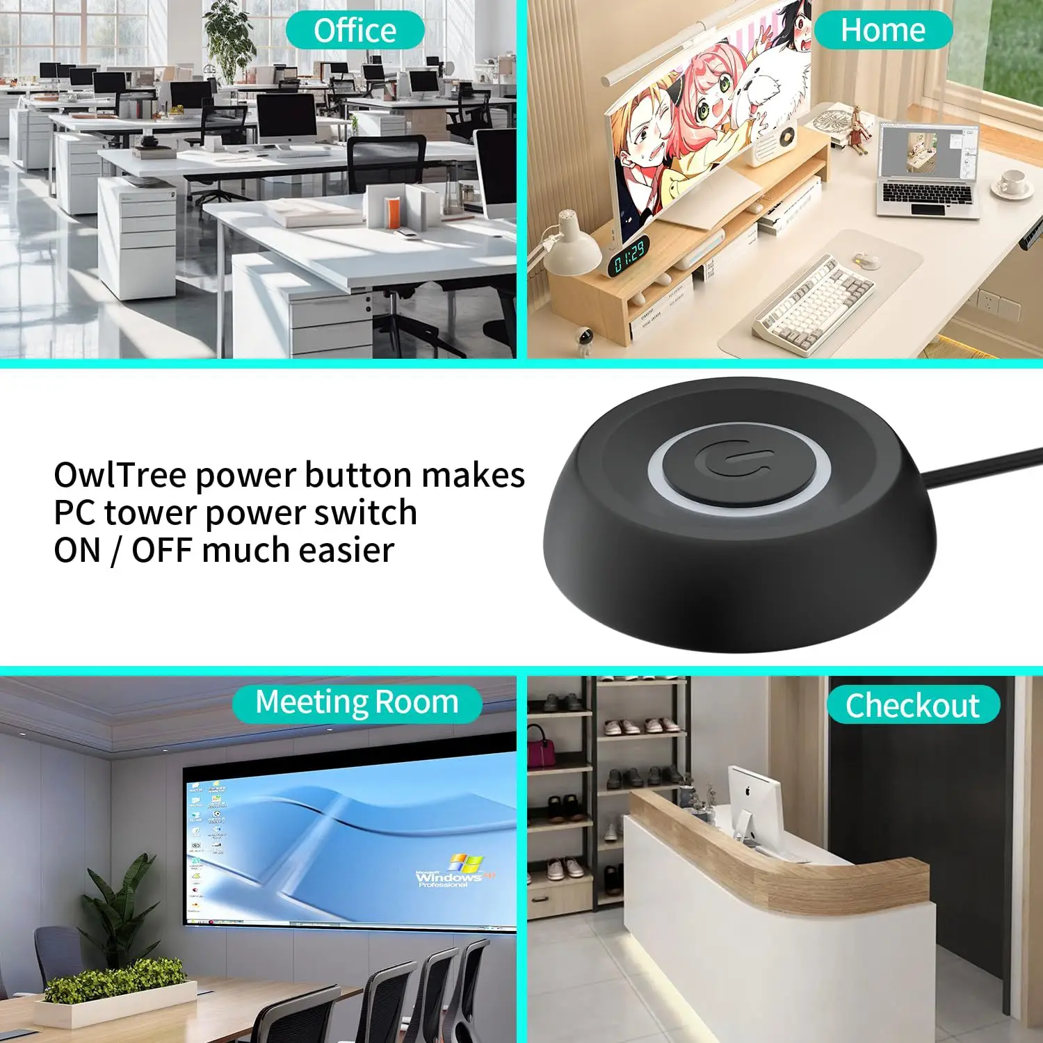 Computer Desktop Mobile Switch Button PC Motherboard External Boot On/Off Button Extension Cable Power On Button For Home Office
