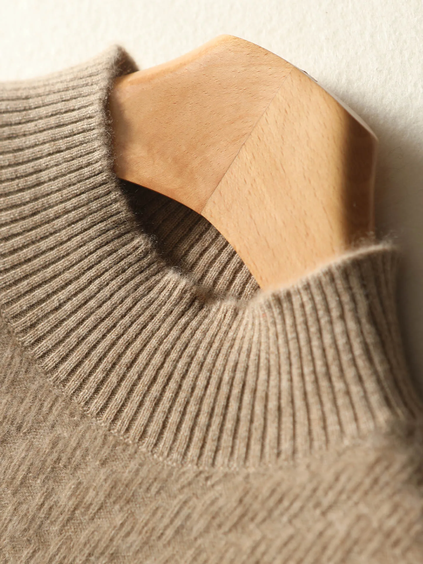 Sweter damski z wełny merino 100%, z półgolfem, gruby, na jesień i zimę, casualowy, modny, dzianinowy, z kaszmirem.