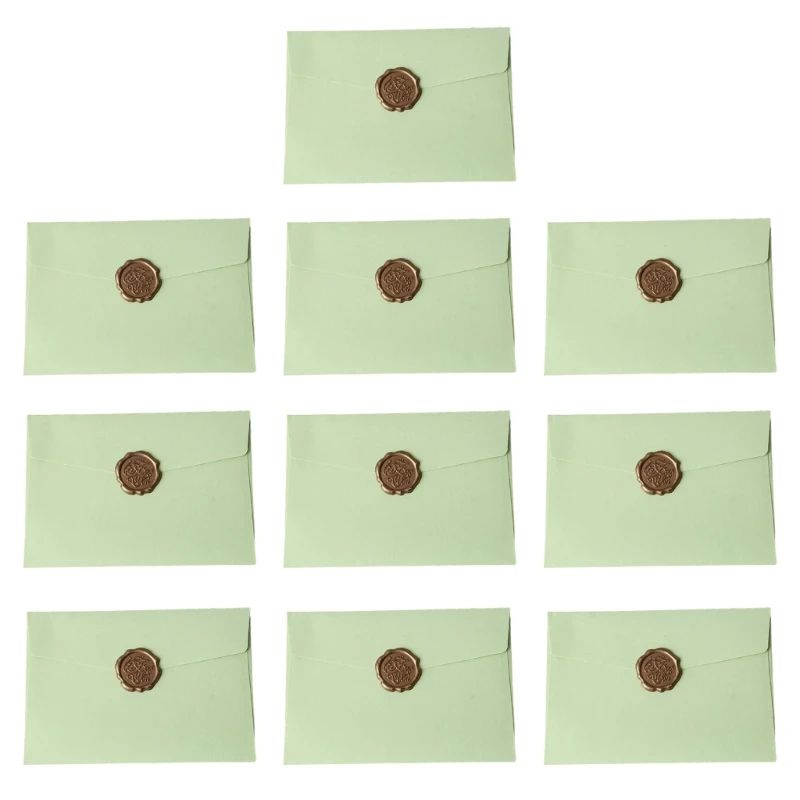 HX6A 10 Pieces Colored Printing Envelopes Set Cardstock Construction Perfect For Handwritten Letters And Memos