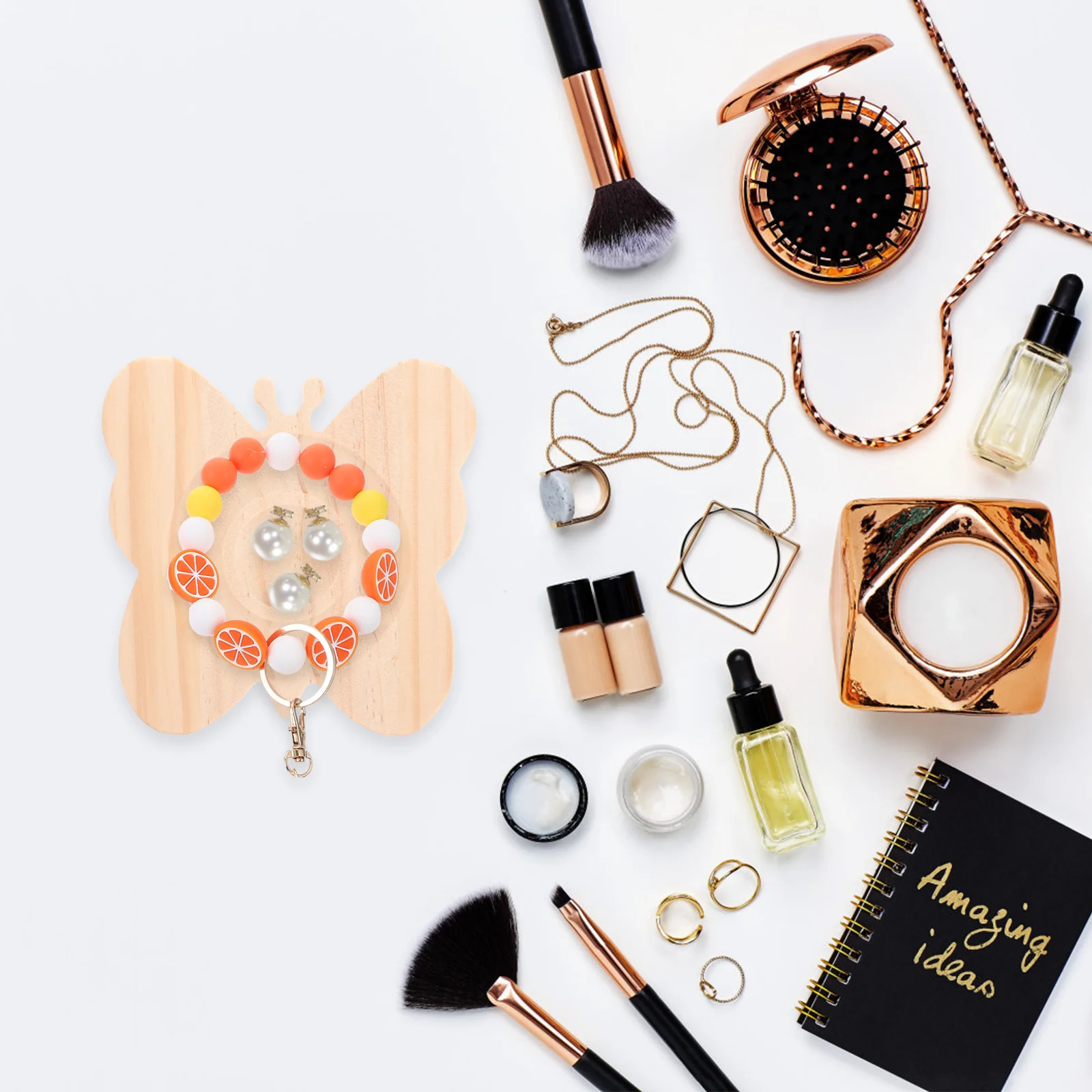 

Деревянный поднос для браслета, бабочка, изысканный цвет, легкий поднос для ювелирных изделий, декоративная тарелка для браслета для дисплея из бисера