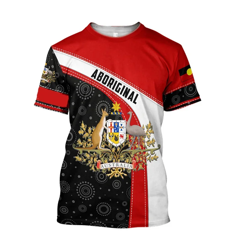 

Aboriginal Kangaroo Australia Pattern T-Shirt Summer Fashion Men's T Shirts 3D Printing Women Short Sleeve Oversized Tops Tees