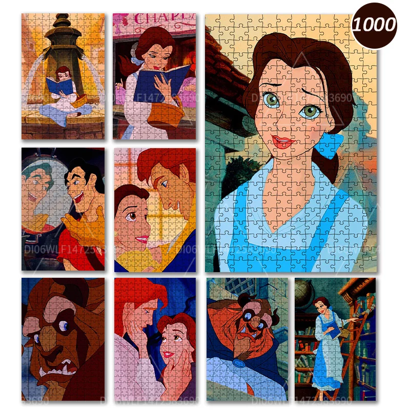 

Disney Beauty and The Beast Belle Princess 1000 Pieces Children Educational Puzzles Adult Cartoon Toys Handmade Collection Gift