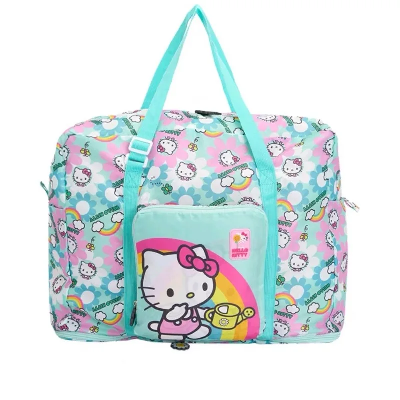 

Легкая нейлоновая дорожная сумка Kawaii Hello Kitty с большой вместимостью, складная сумка для хранения багажа, подарок-игрушка Sanrio для девочек