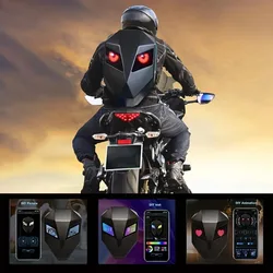 LED Motorcycle Backpack, LED-Lit Hard Shell Motorcycle Backpack,Riding Backpack, LED Travel Camping Bag, Cycling Storage Bag