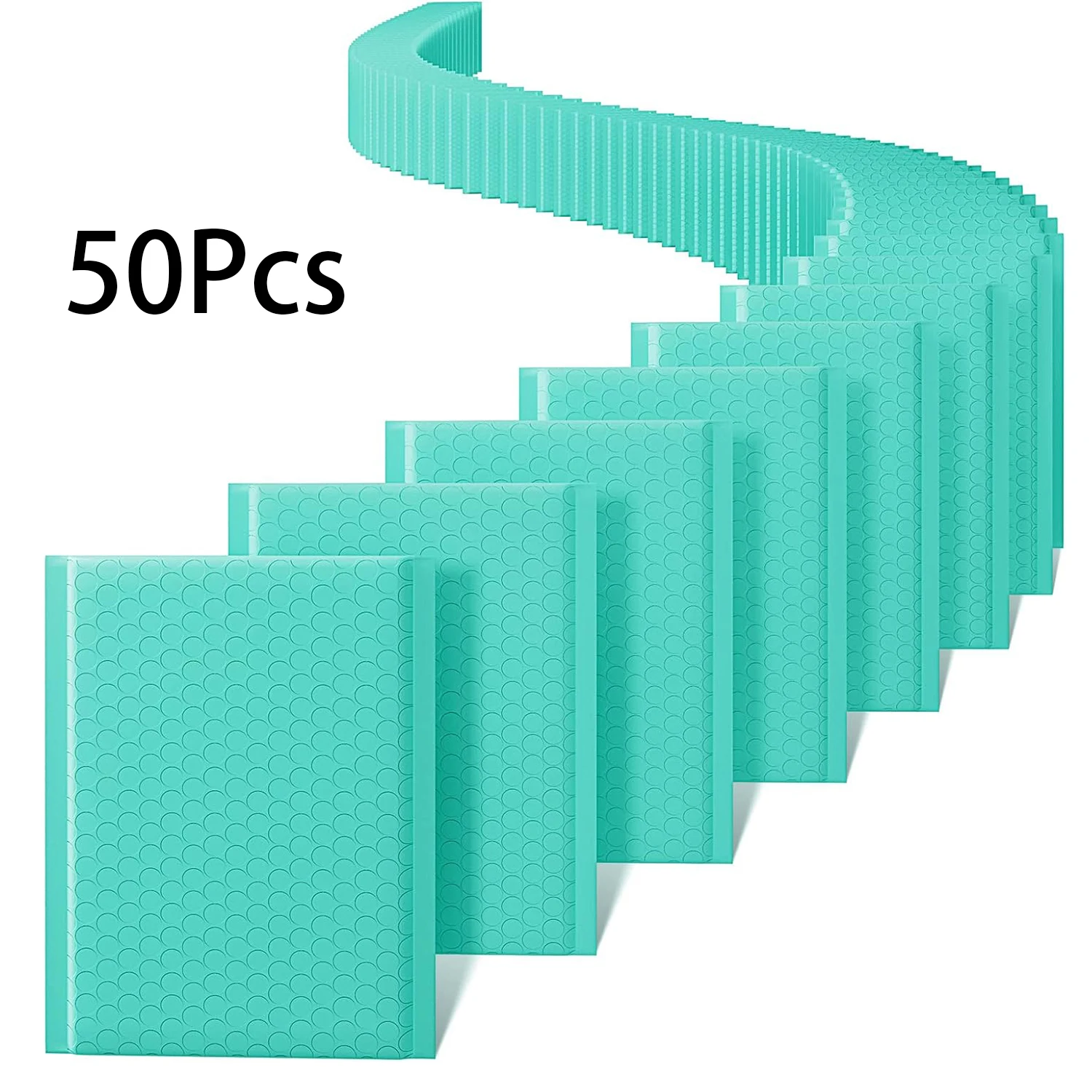 50Pcs Green  Bubble Envelopes Self‑Seal Anti‑Collision Mailer Bags Waterproof Padded Pouches for Gifts Cosmetics Mail Shipping