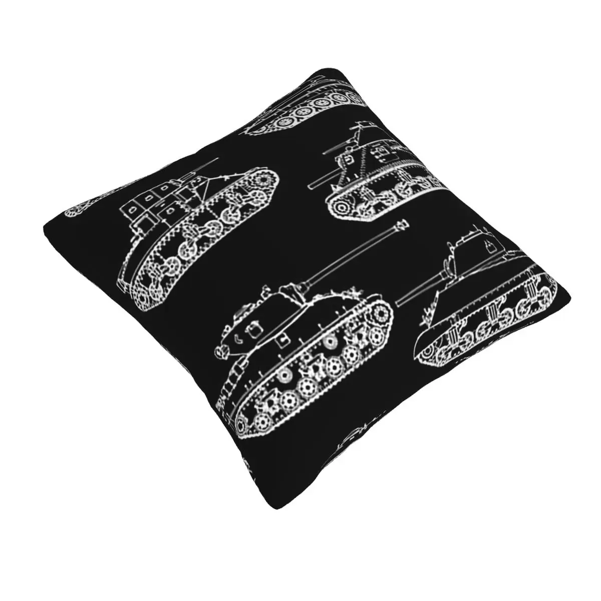 US Tanks Of World War II Square Pillowcase Pillow Cover Cushion Zip Decorative Comfort Throw Pillow for Home Bedroom
