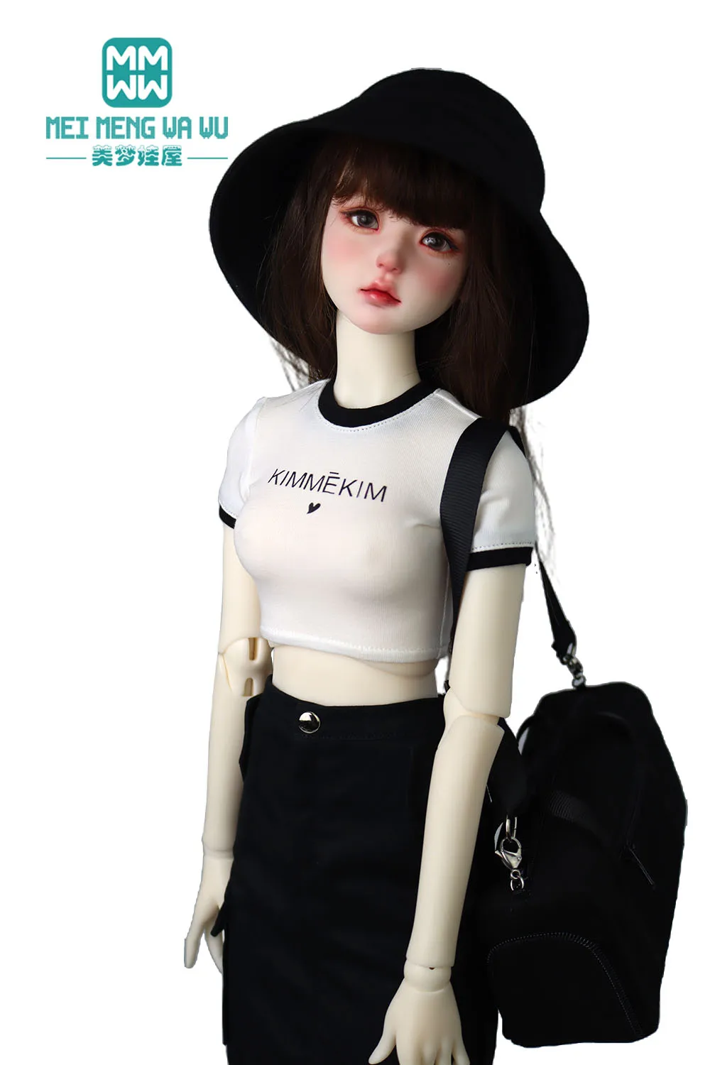 Se encaixa 1/3 1/4 roupas de boneca bjd dd sd moda curta camiseta brinquedos presente de natal