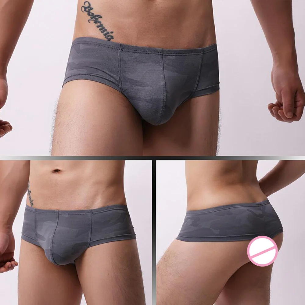 Men Gradient Color Printed Boxer Shorts Jockstrap Low Rise Penis Pouch Sexy Underwear Male Summer Breathable Panties Underpants