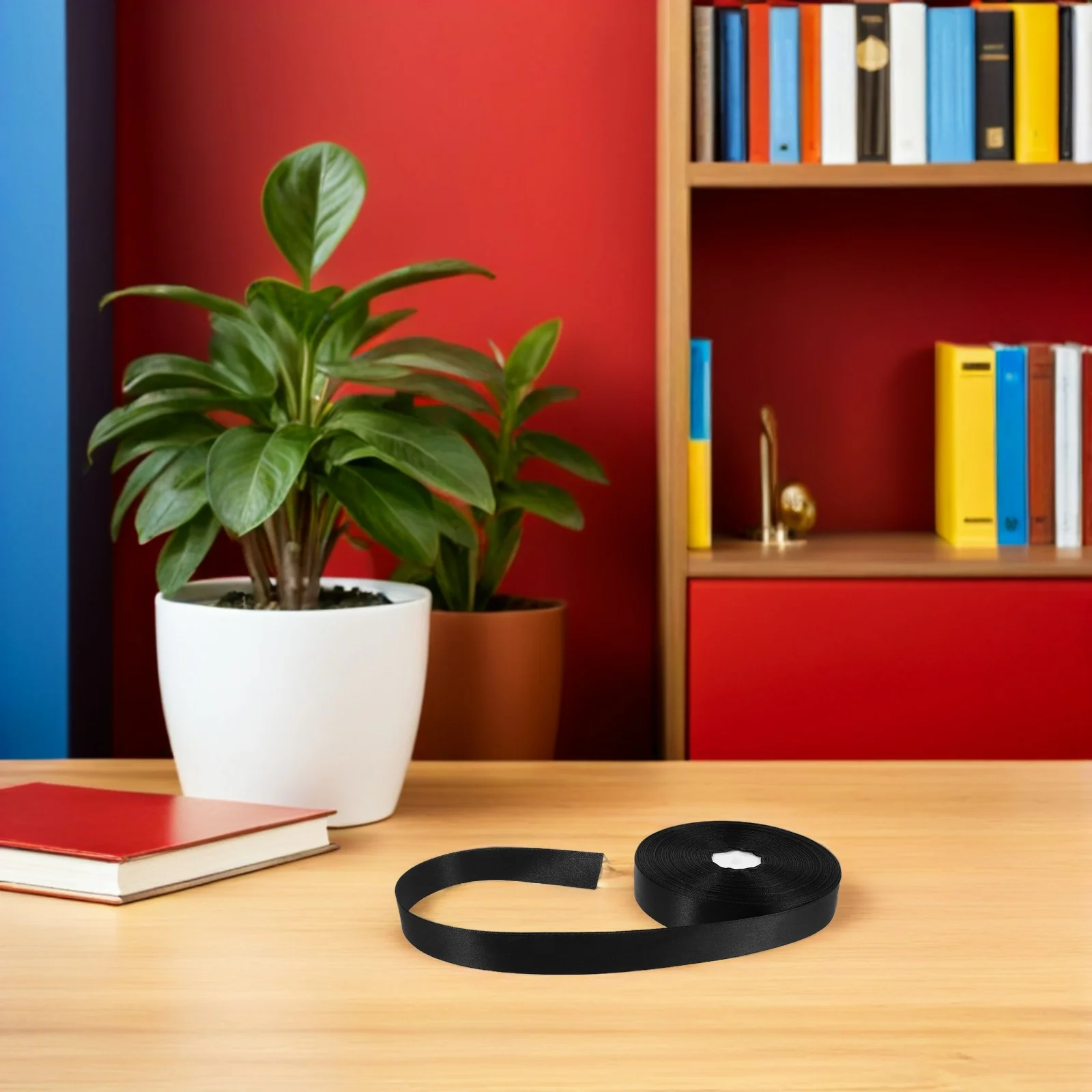 

2 Rolls Black Polyester Ribbon 2.5cm Wide 35.8 Length Craft Ribbon Rolls for Flower Bouquet Packaging DIY Bow Wedding Birthday