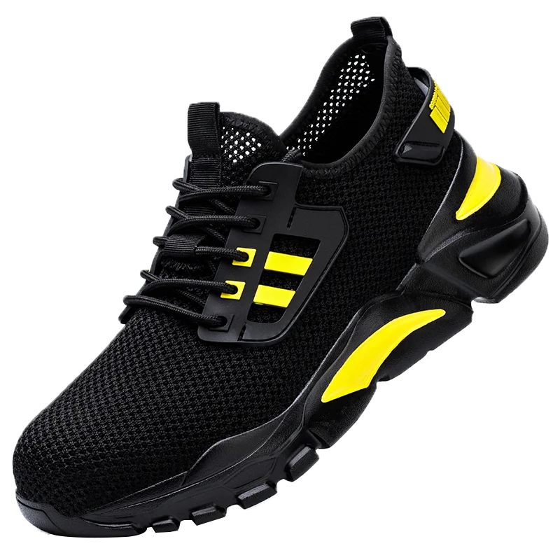 Safety shoes Smash men stab resistant breathable working lightweight work sneakers steel toe Boots Male