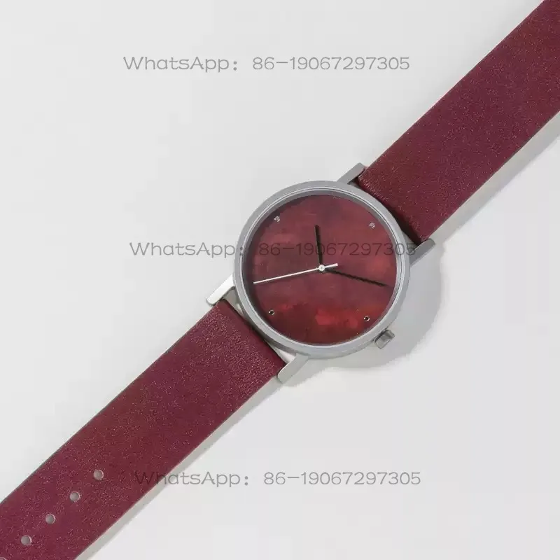 Vintage burgundy simple fashion Chinese couple gift watch men and women