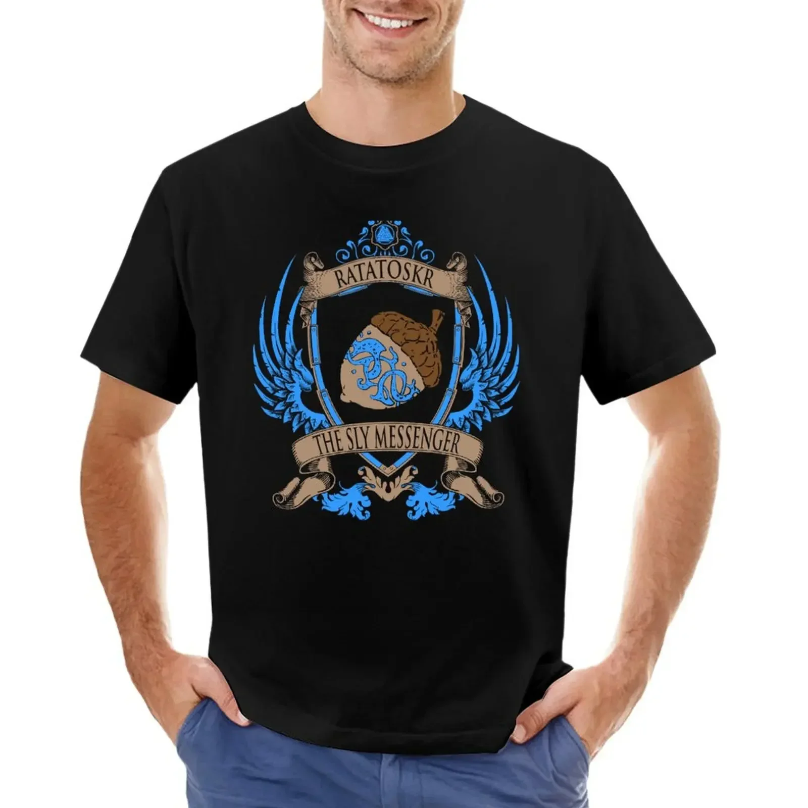 

RATATOSKR - CREST T-shirt blacks oversizeds hippie clothes Men's t-shirt oversized t shirt men clothing new in tops & tees sale