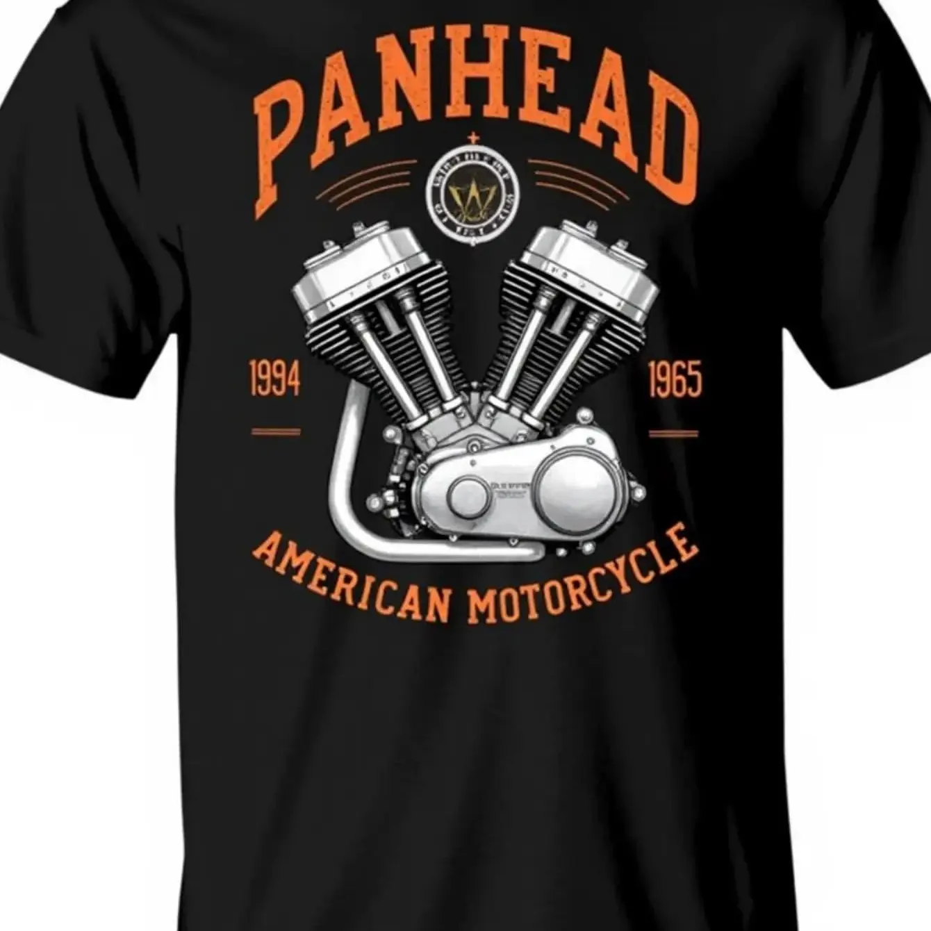 

Motorcycle Pattern T-shirt 100% Cotton Print T-shirt Men's and Women's Black T-shirt