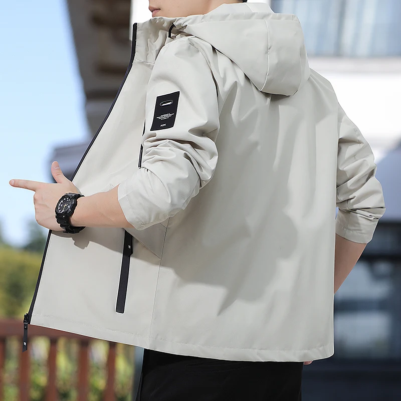 العلامة التجارية العصرية الربيع والخريف موسم 2025 جديد مقنعين سترة للرجال يندبروف ملابس العمل غير رسمية لارتداء الملابس