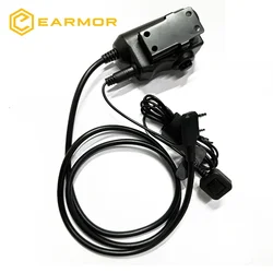 PTT Adapter EARMOR M52 Military Push To Talk Tactical Communications Headset PTT Adapter for Airsoft Earmor MSA Sordin