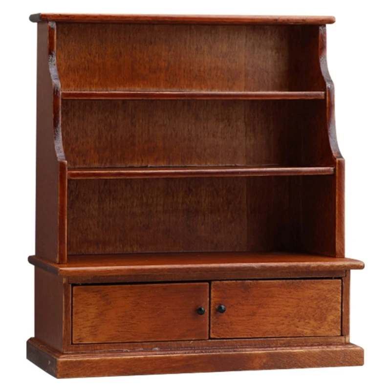 1/12 خزانة خشبية مصغرة نموذج أثاث بيت الدمية عرض مشروع حرفي إبداعي لعشاق التجميع 15UB