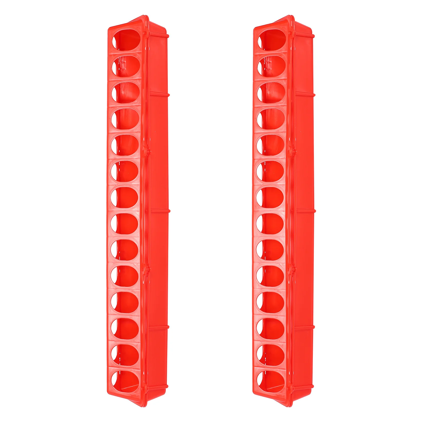 

2Pcs Poultry Feeding Groove Plastic Food Container Strong Anti-Spatter Easy Remove Clean for Chicken Pigeon Feeder